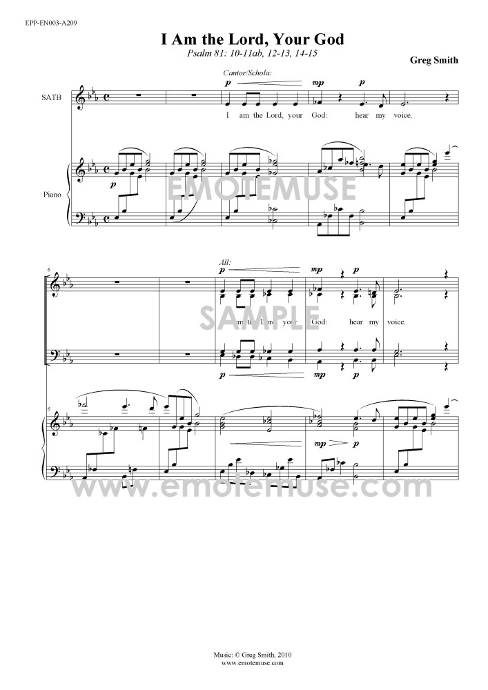 I am the Lord, your god (Psalm 81; Music by Greg Smith) - Sample 1